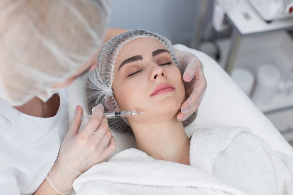 Face aging, rejuvenation and hydration procedures. Aesthetic cosmetology.