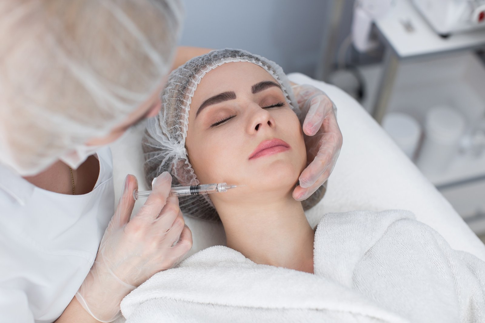 Face aging, rejuvenation and hydration procedures. Aesthetic cosmetology.